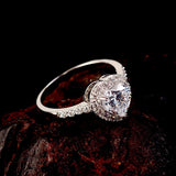 Heart CZ Wedding Engagement Ring Sparkles with Micro Stones