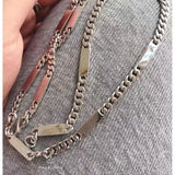 Textured Heavy Stitching Chain Necklace Couple
