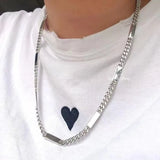 Textured Thick Patchwork Chain Necklace