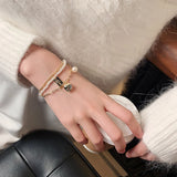 Pearl Heart Folded Bracelets for Woman