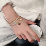 Pearl Heart Folded Bracelets for Woman