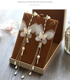 Fairy Butterfly Tassel Earrings Rhinestone Bridal Wedding Dress