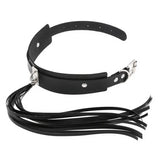 Tassel Pendant Choker Leather Necklace Double Neck Strap Sexy Collar