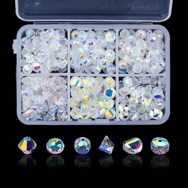 350pcs Box Mixed Shape Glass Beads Charms for Jewelry Making DIY Craft