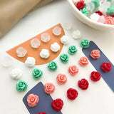 3D Retro Resin Small Roses Jewelry Decoration DIY Earrings Materials