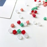 3D Retro Resin Small Roses Jewelry Decoration DIY Earrings Materials