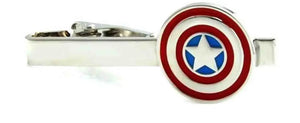 Superheroes Captain America Tie Clips Red Tie Pins