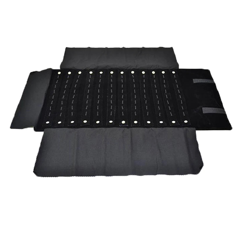 Velvet Jewelry Display Travel Roll Bag 96 Hooks