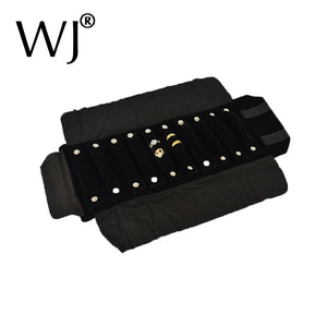 Velvet Jewelry Roll Bag For Rings Travel Holder