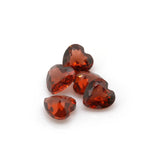 4X4mm Heart Natural Red Garnet Loose Gemstone for Jewelry