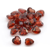4X4mm Heart Natural Red Garnet Loose Gemstone for Jewelry