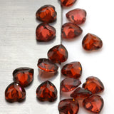 4X4mm Heart Natural Red Garnet Loose Gemstone for Jewelry