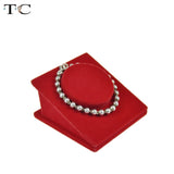 Red Velvet Bracelet Jewelry Display Stand Holder Portable Stud Bangle Organizer