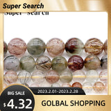 Rutilated Quartz Hair Crystal Stone Beads DIY Loose Beads
