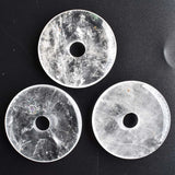 Natural Stone Donut Necklace Pendant 40mm Round Crystal Jewelry 6pcs/lot
