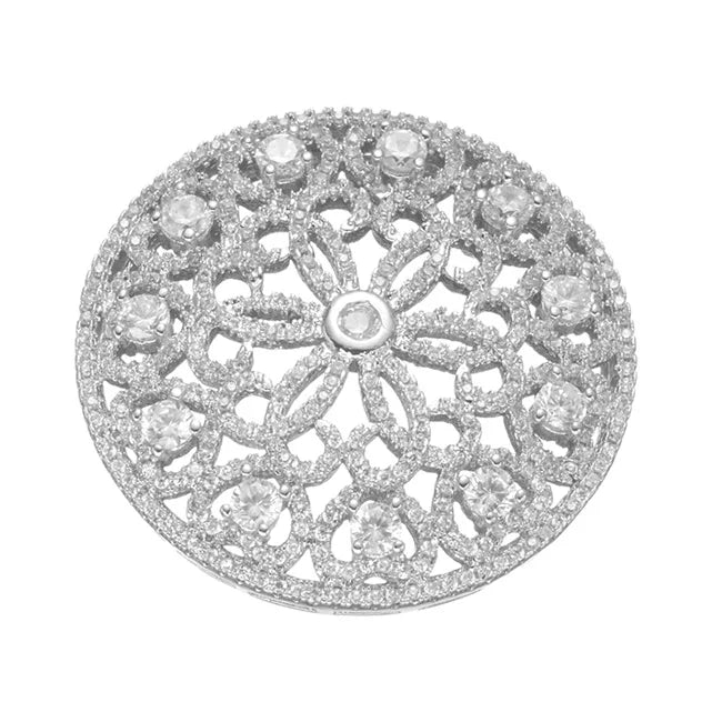 Micro Pave Zircon Round Pendant for Pearls Necklace