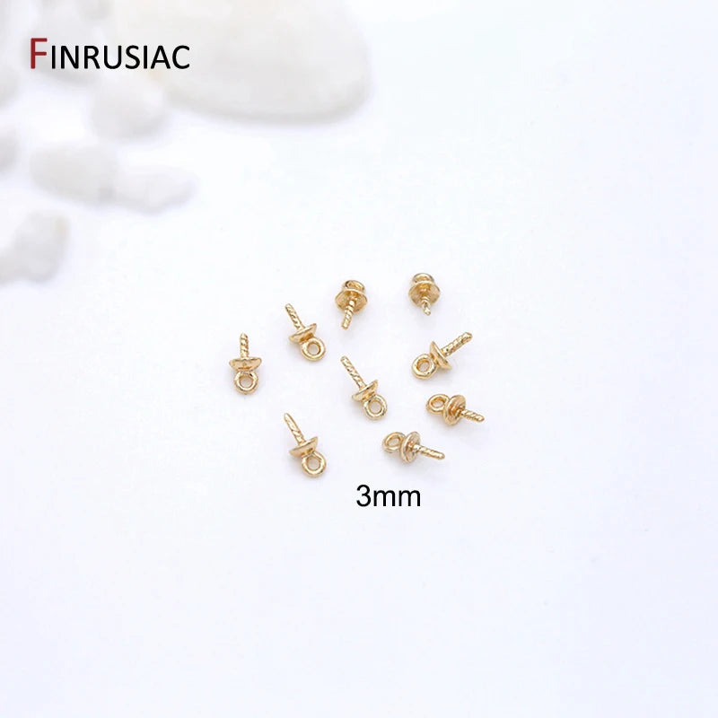 14k Plated Brass Jewelry Peg Bails for Pearls Pendants
