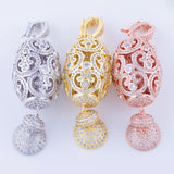 Copper Zircon Bell Clasp Tassel Pendant Findings