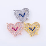 5pcs Zircon Heart Charms For Bracelet Czech Charms Bedels