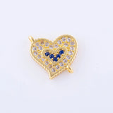 5pcs Zircon Heart Charms For Bracelet Czech Charms Bedels