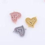5pcs Zircon Heart Charms For Bracelet Czech Charms Bedels