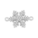 5pcs Zircon Snowflake Charms Copper Micro Pave Czech Christmas Charms