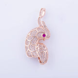 Zircon Bird Charms for Jewelry Making, Big Copper Micro Pave Animal Charms Penda