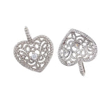 Pave CZ Crystal Heart Charms for DIY Jewelry, 2Pcs