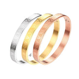 4mm 8mm Stainless Steel Roman Numerals Bracelet for Lover