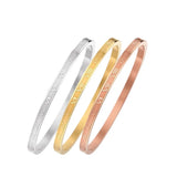 4mm 8mm Stainless Steel Roman Numerals Bracelet for Lover