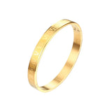 4mm 8mm Stainless Steel Roman Numerals Bracelet for Lover
