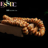 6*14MM Natural Cow Bone Inlaid Stone Red Green Dot Tibetan Abacus Beads 108
