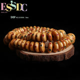 6*14MM Natural Cow Bone Inlaid Stone Red Green Dot Tibetan Abacus Beads 108