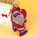 Christmas Gift Key Chain Santa Claus Zircon Decoration Key Ring