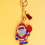 Christmas Gift Key Chain Santa Claus Zircon Decoration Key Ring