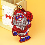Christmas Gift Key Chain Santa Claus Zircon Decoration Key Ring