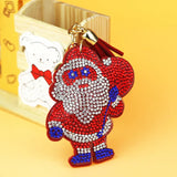 Christmas Gift Key Chain Santa Claus Zircon Decoration Key Ring