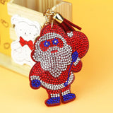 Christmas Gift Key Chain Santa Claus Zircon Decoration Key Ring