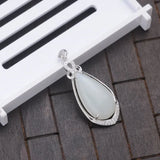 Natural Hetian Jade Pendant with 925 Silver Inlay