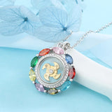 Sun Pendant Necklace with Natural Zircon Inlaid Jewelry