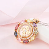 Sun Pendant Necklace with Natural Zircon Inlaid Jewelry