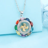 Sun Pendant Necklace with Natural Zircon Inlaid Jewelry