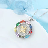 Sun Pendant Necklace with Natural Zircon Inlaid Jewelry