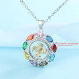 Sun Pendant Necklace with Natural Zircon Inlaid Jewelry