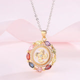 Sun Pendant Necklace with Natural Zircon Inlaid Jewelry