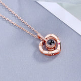 S925 Silver Heart Memory Of Love 100 Languages I Love You Necklace Gift