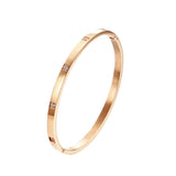Titanium Steel Zircon 4mm 6mm Couple Bangle Men Women