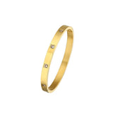 Titanium Steel Zircon 4mm 6mm Couple Bangle Men Women
