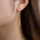 Customized Name String Earrings Long Tassel Hanging Letter Earrings Women Gift
