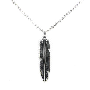 Dropship Feather Pendant 316L Stainless Steel Street Jewelry